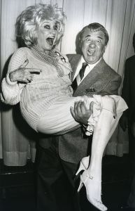 Phyllis Diller and Buddy Hackett 1985, NY.jpg